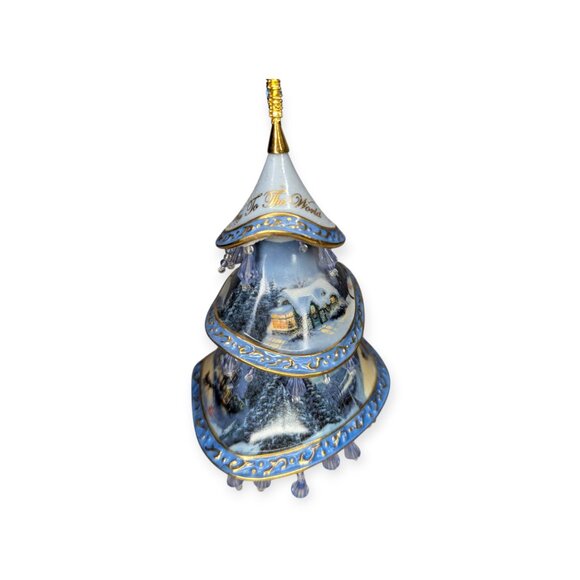 Thomas Kincade Jeweled Tree Ornament Bone China Bradford Exchange 5" - Picture 3 of 11